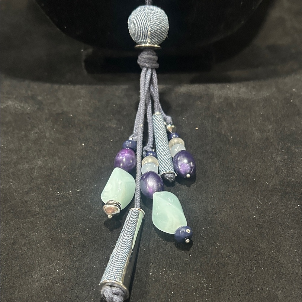 Christopher & Banks Blue and Silver Beaded Necklace - Picture 6 of 15